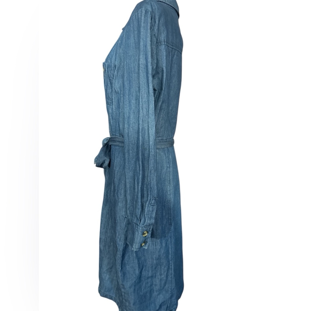 Boden Indigo Long Sleeve Denim Shirt Dress- Size US 12 - Picture 6 of 9